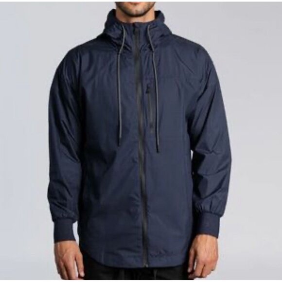 BYLT Dawnbreaker Jacket Mens Size M Navy Premium Basics Packable Windbreaker - Picture 2 of 15
